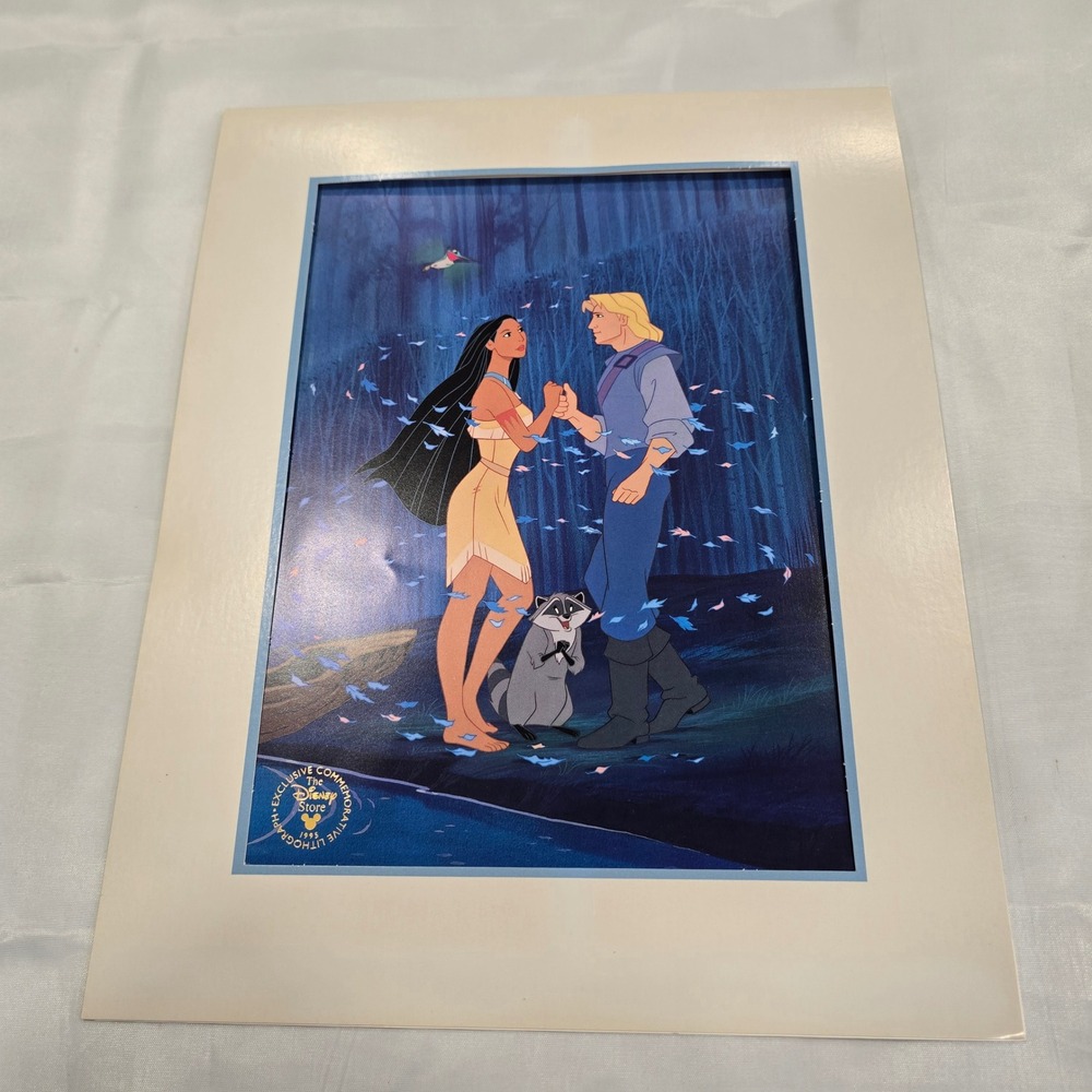 Disney Pocahontas Lithograph 11x14 Blue 1995 Disney Store Print